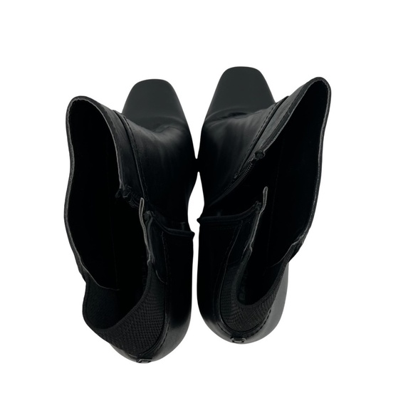Bandolino Womens Black Kitten Heel Square Toe Ankle Booties Size 9 1/2 W - Picture 3 of 10